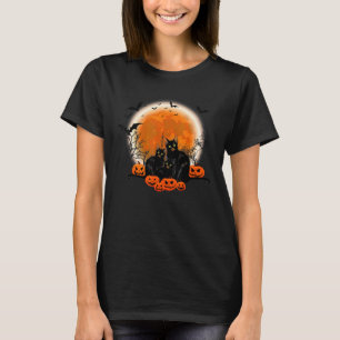 Halloween Spooky Black Cat mam Pumpkin Ghosts Scar T-shirt