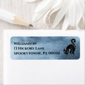 Halloween Spooky Black Cat Party Retouradres Etiket (Insitu)