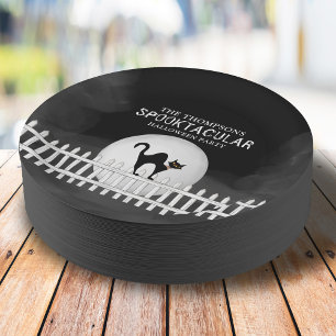 Halloween Spooky Black Cat Spooktacular Party Papieren Bordje