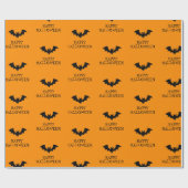 Halloween Spooky Black en oranje vleermuizen Cadeaupapier (Vlak)