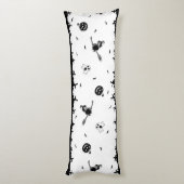 Halloween Spooky Black en White Lichaamskussen (Achterkant (Verticaal))