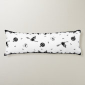 Halloween Spooky Black en White Lichaamskussen (Voorkant)