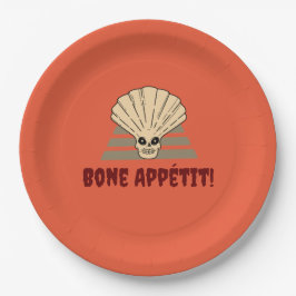 Halloween spooky Bone Appétit! oranje skelet Papieren Bordje