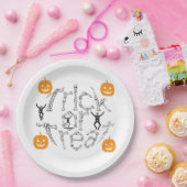 Halloween Spooky Bone Text Trick or treat Papieren Bordje (Feest)