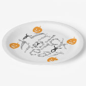 Halloween Spooky Bone Text Trick or treat Papieren Bordje (Gekanteld)