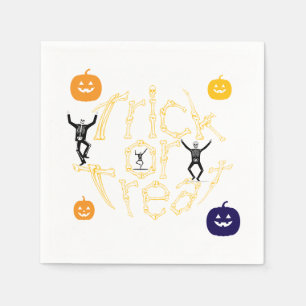 Halloween Spooky Bone Text Trick or treat Servet