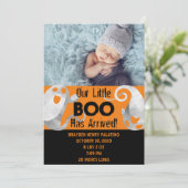 Halloween Spooky Boo Cutie Geboorte Aankondiging (Staand voorkant)