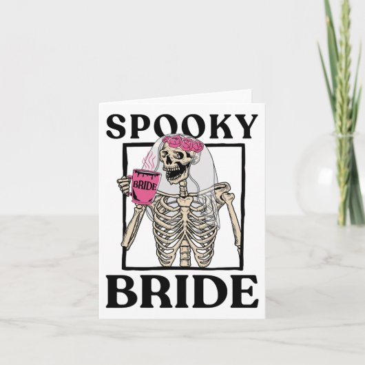 Halloween Spooky Bride Bruidsmeisje Skeleton Bache Kaart (Voorkant)