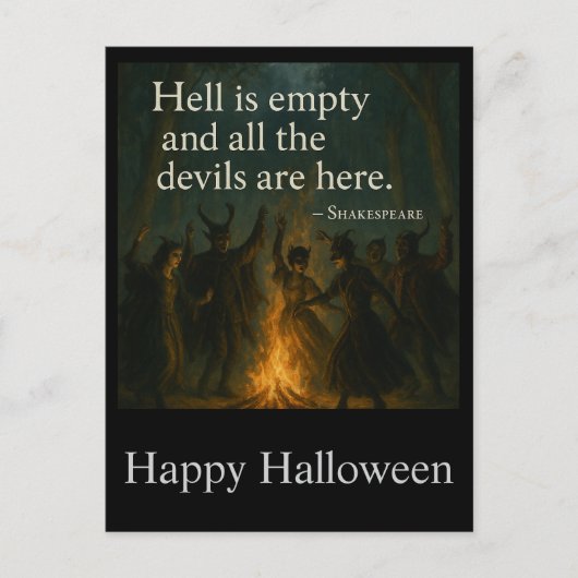 Halloween Spooky Briefkaart - Hell Is Empty (Voorkant)