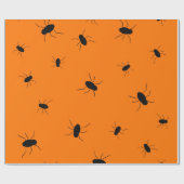 Halloween Spooky Bugs Sinaasappel Cadeaupapier (Vlak)