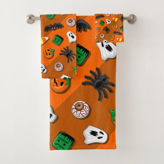 Halloween Spooky Candies Party Bad Handdoek (Insitu)