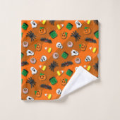 Halloween Spooky Candies Party Bad Handdoek (Wasdoekje)
