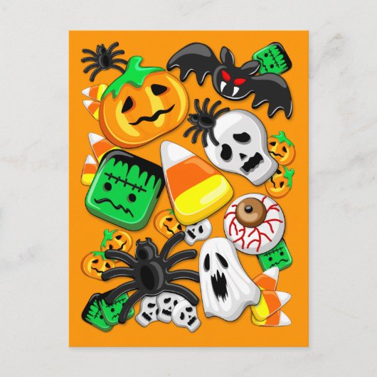 Halloween Spooky Candies Party Briefkaart (Voorkant)