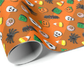 Halloween Spooky Candies Party Cadeaupapier (Rol Hoek)