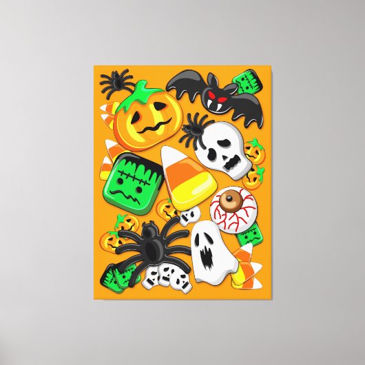 Halloween Spooky Candies Party Canvas Afdruk (Voorkant)