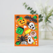 Halloween Spooky Candies Party Feestdagenkaart (Staand voorkant)