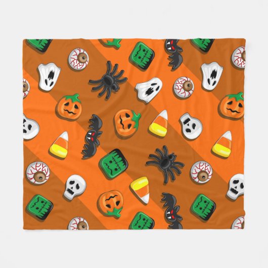 Halloween Spooky Candies Party Fleece Deken (Voorkant (Horizontaal))