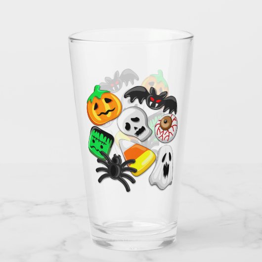 Halloween Spooky Candies Party Glas (Achterkant)