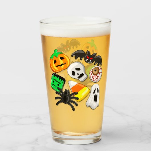 Halloween Spooky Candies Party Glas (Voorkant gevuld)