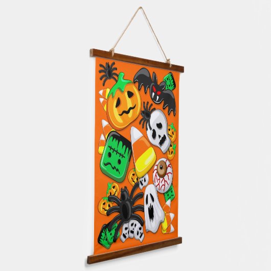 Halloween Spooky Candies Party Hangend Wandkleed (Gebogen)