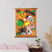 Halloween Spooky Candies Party Hangend Wandkleed (Slaapkamer)