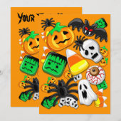 Halloween Spooky Candies Party Kaart (Voorkant / Achterkant)
