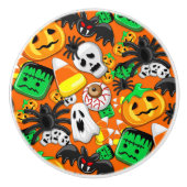 Halloween Spooky Candies Party Keramische Knop (Voorkant)