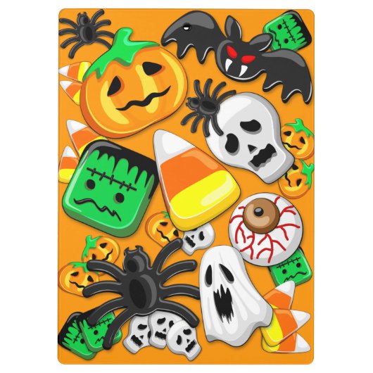 Halloween Spooky Candies Party Klembord (Achterkant)
