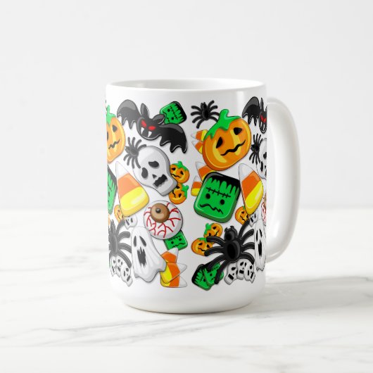 Halloween Spooky Candies Party Koffiemok (Voorkant rechts)