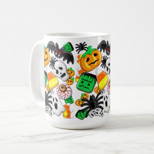 Halloween Spooky Candies Party Koffiemok (Voorkant links)