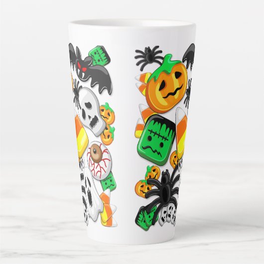 Halloween Spooky Candies Party Latte Mok (Voorkant)