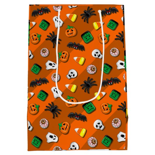 Halloween Spooky Candies Party Medium Cadeauzakje (Achterkant)