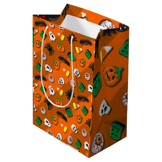 Halloween Spooky Candies Party Medium Cadeauzakje (Achterkant Gekanteld)
