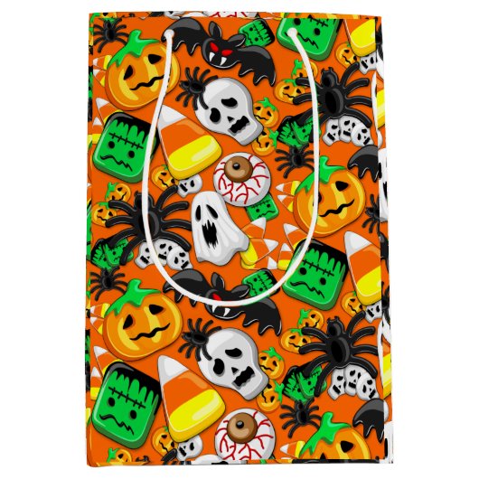 Halloween Spooky Candies Party Medium Cadeauzakje (Voorkant)