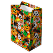 Halloween Spooky Candies Party Medium Cadeauzakje (Achterkant Gekanteld)