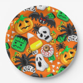 Halloween Spooky Candies Party Papieren Bordje (Voorkant)