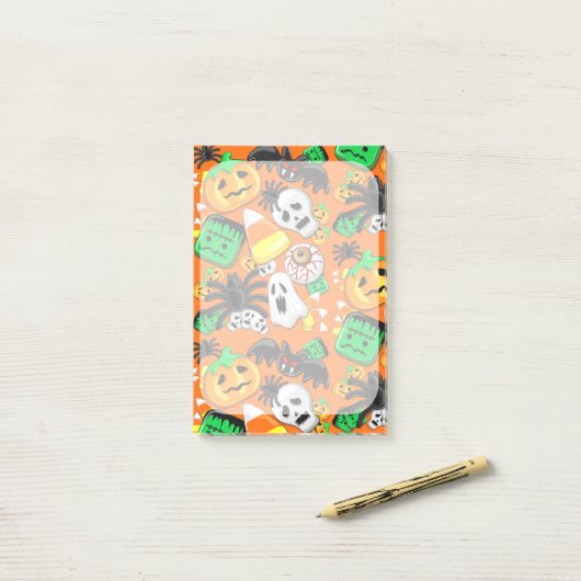 Halloween Spooky Candies Party Post-it® Notes (Op bureau)