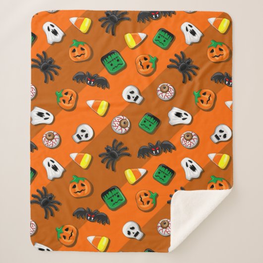 Halloween Spooky Candies Party Sherpa Deken (Voorkant)