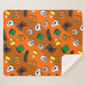 Halloween Spooky Candies Party Sherpa Deken (Voorkant (horizontaal))