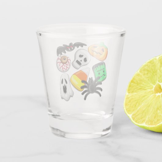 Halloween Spooky Candies Party Shot Glas (Achterkant)