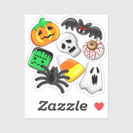 Halloween Spooky Candies Party Sticker (Vel)