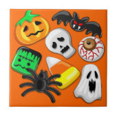 Halloween Spooky Candies Party Tegeltje (Voorkant)
