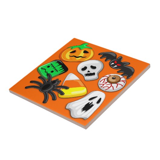Halloween Spooky Candies Party Tegeltje (Zijkant)