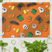 Halloween Spooky Candies Party Theedoek (Gevouwen)