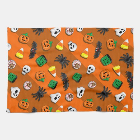 Halloween Spooky Candies Party Theedoek (Horizontaal)