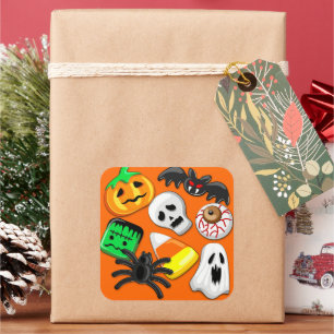 Halloween Spooky Candies Party Vierkante Sticker