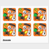 Halloween Spooky Candies Party Vierkante Sticker (Vel)