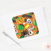 Halloween Spooky Candies Party Vierkante Sticker (Envelop)