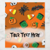 Halloween Spooky Candies Party Wijn Etiket (Enkel label)