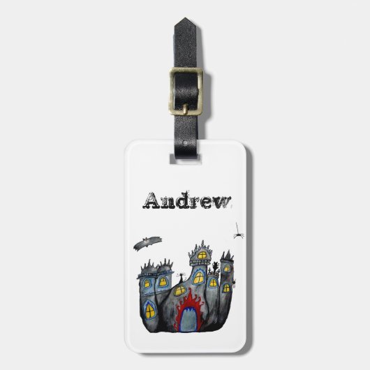 Halloween Spooky Castle Labels voor kinderen (Voorkant verticaal)